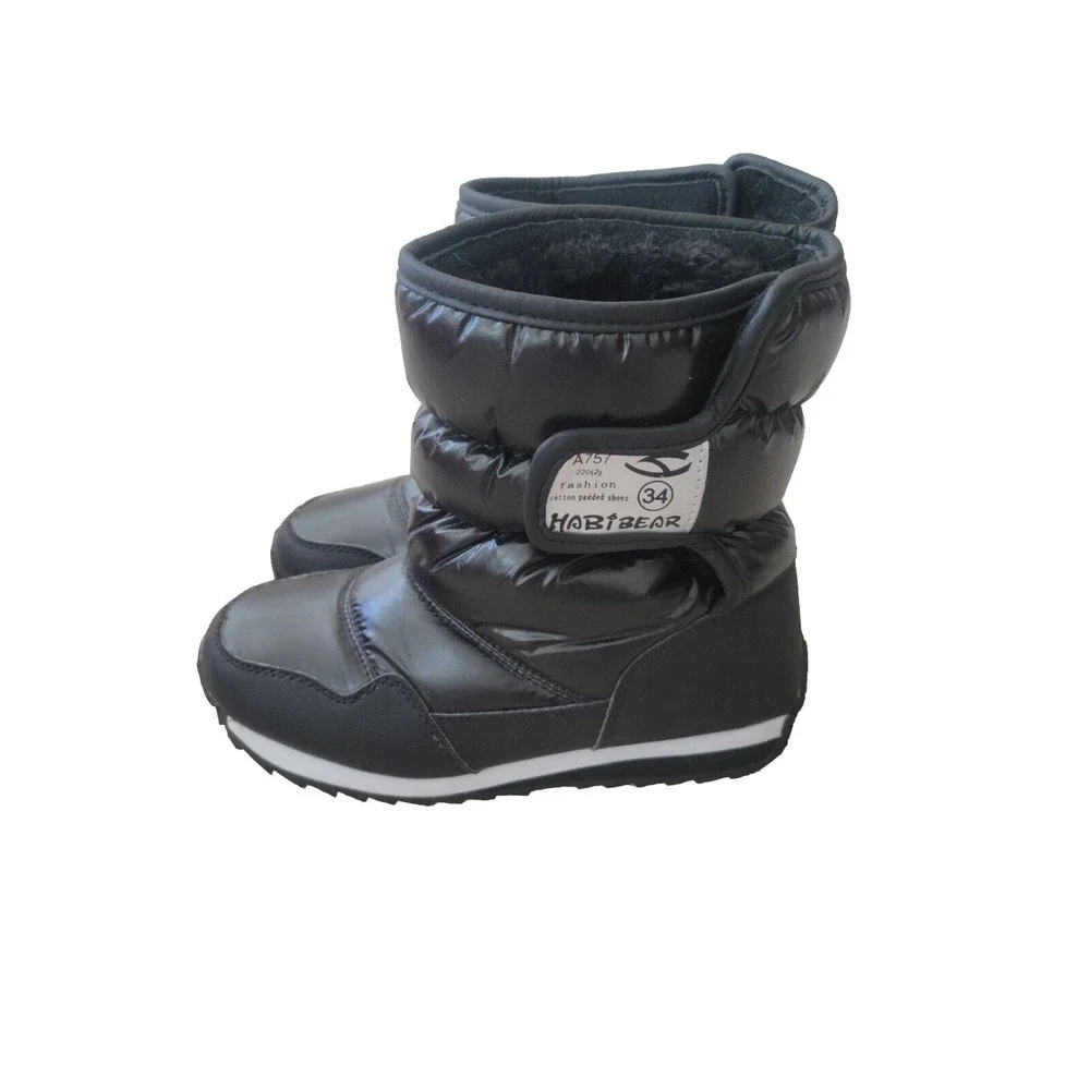 Hobibear A757 PUFFY Padded Fur Lined Unisex kids Snow Boots Sz 2.5 eu 34